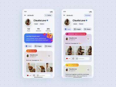 A Sample UI: Social Profile branding clean daily ui dailyui dailyui 006 dailyui006 design light light mode minimal mobile app phone profile profile page social social media ui user user profile ux