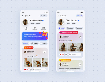 A Sample UI: Social Profile branding clean daily ui dailyui dailyui 006 dailyui006 design light light mode minimal mobile app phone profile profile page social social media ui user user profile ux