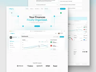 FlexPay - AI Finance Management Landing Page Website ai analytics application branding company profile corporate dashboard finance finance management landing page minimalist modern product design professional saas startup template ui web design website