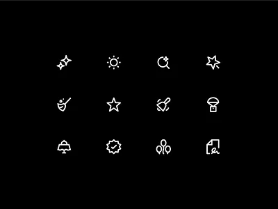 Stroke Icons agreement 03 ai search 02 balloons icon icon design icon pack icon set iconography icons magic wand 02 school bell 02 sparkles star stroke icons sun 03
