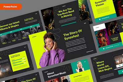 SYNZEFEST - Music Festival Template annual business clean corporate download google slides keynote pitch pitch deck powerpoint powerpoint template pptx presentation presentation template project report slidemaster slides template web