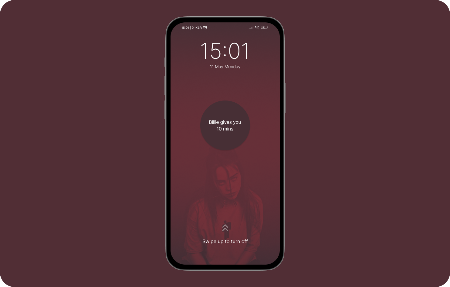 Replica & redesign Xiaomi Poco F2 alarm alarm screen app billie eilish prompt redesign replicate xiaomi