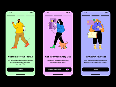 payment app walkthorugh abstract animation app app ui bank app branding color design figma finance finance app illustration landing page logo typograpghy ui ux walkthrough screens xd