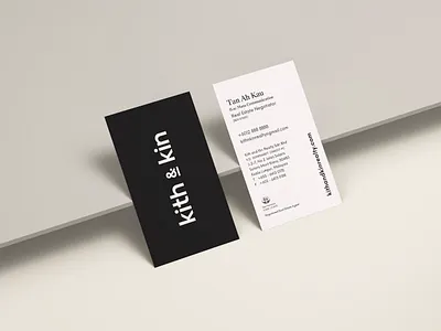 Kith & Kin Name Card ampersand black white branding business card business card design card design kith kith kin kuala lumpur malaysia name card name card design namecard stationery vertical card