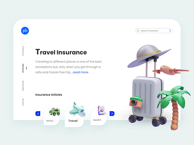 ☂️ Insurance Articles Web-page 3d articles figma insurance minimal paisabazaar policybazaaar travel typography ui ux webpage