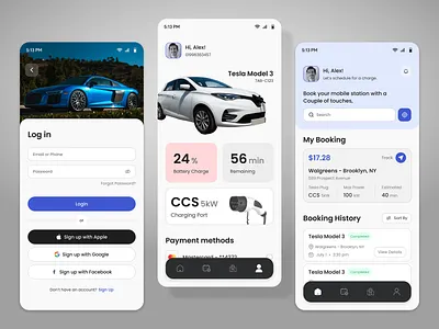 Mobile EV Charging Station App - OnDemand Charging car charging app ev booking app ev charging app ev charging service ev charging station ev service ui ev station booking green energy app location based service mobile charging station mobile ev charger mobile ev charging mobile ev station mobile station booking modern app ui on demand charging sustainable tech ux for ev