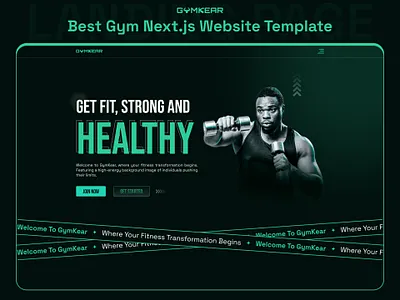 Gymkear – Best Gym Next.js Website Template design designtocodes fitness brand fitness club fitness templates fitness website gym template gym templates gym web template gymkear next.js template next.js website nextjs one page personal trainers portfolio sports fitness ui ui kit website template