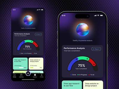 AI Task Management Mobile App ai task management app aiapp analysis mobile app analytics appdashboard appdesign cleanui designinspiration dribbbledesign minimalui mobileui productivityapp smartassistant taskmanagement taskmanager uiux uiux mobile app uxcasestudy uxdesign
