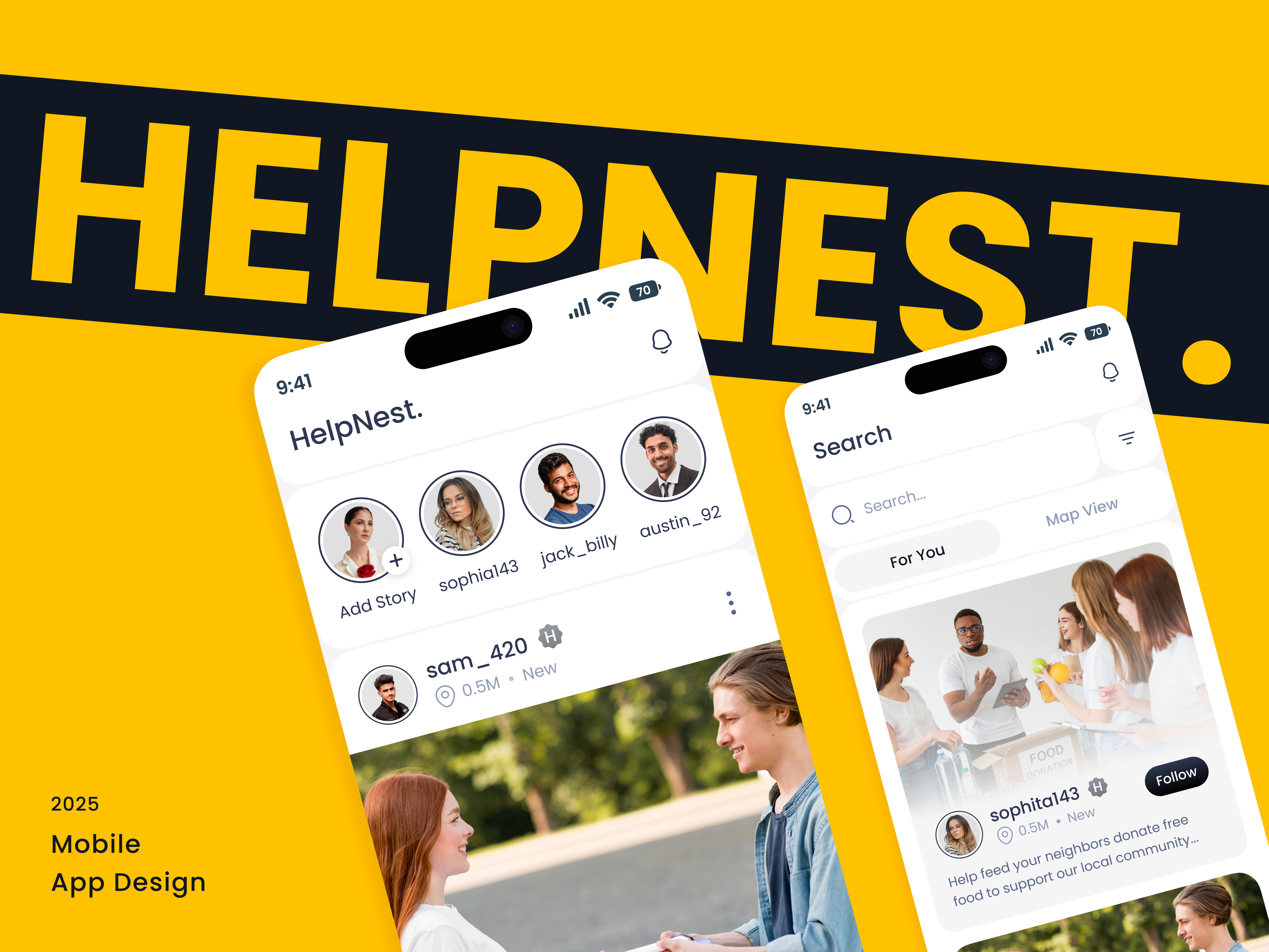 Community Mobile App civic engagement app clean mobile design community connection app community driven design community help app donation mobile ui good deeds app help request ui humanitarian app ui local exchange platform local needs matching minimalist ui design mobile giving platform mobile ux inspiration nearby assistance ui peer to peer support social impact app social purpose ui social sharing app volunteer finder app
