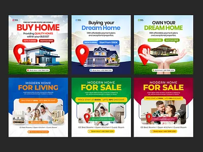 Real Estate Social Media Ads Banner Template real estate promotion