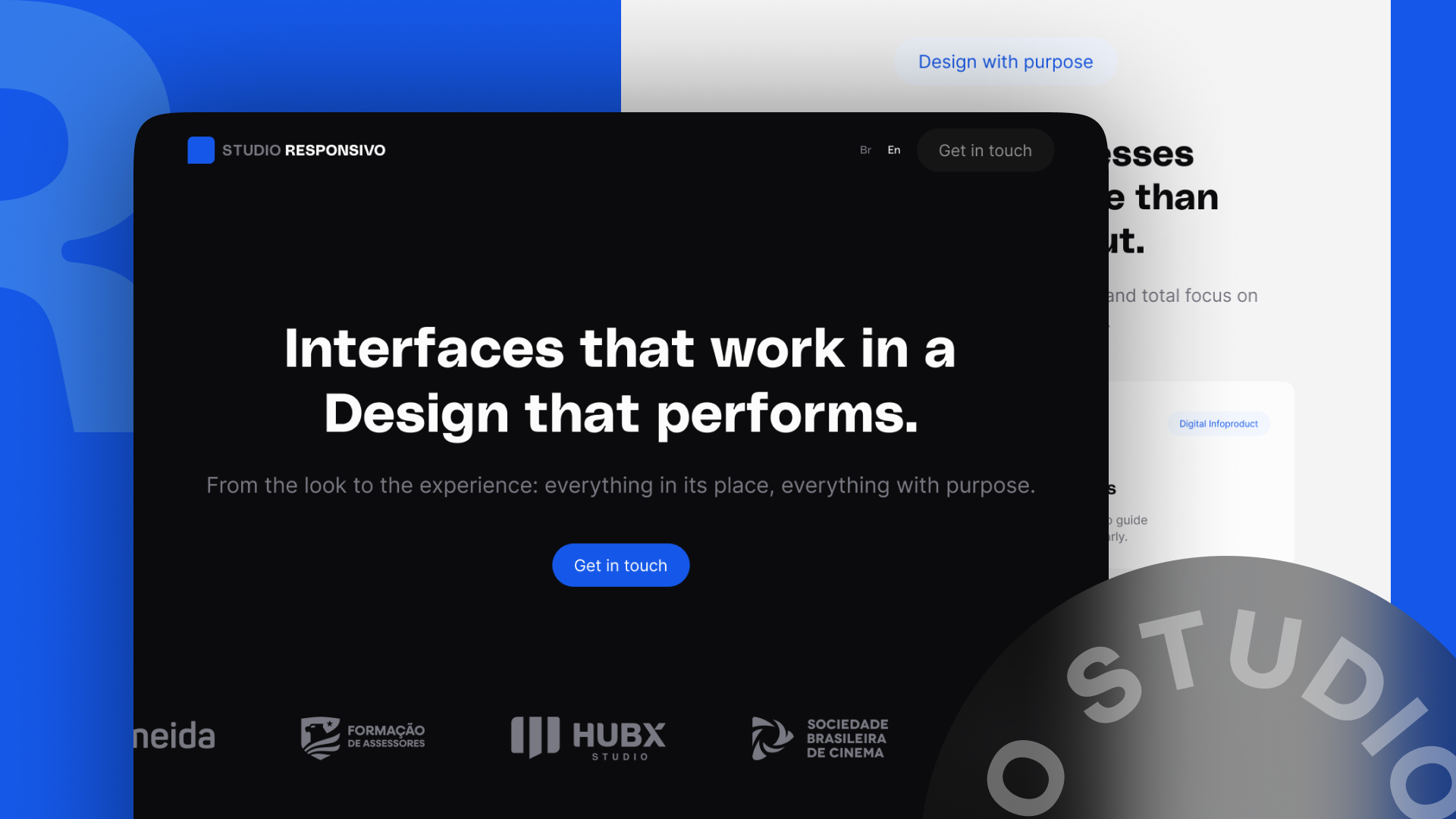 Studio Responsivo – Design That Performs branding design graphic design landing landingpage landingpagedesign layoutsite leonelrochaux ui