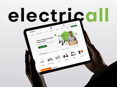 Electricall – UX/UI for Smart EV E-commerce branding clean colors e commerce eco electric electric vehicle ev green product card scooter shop store technology ui ux website