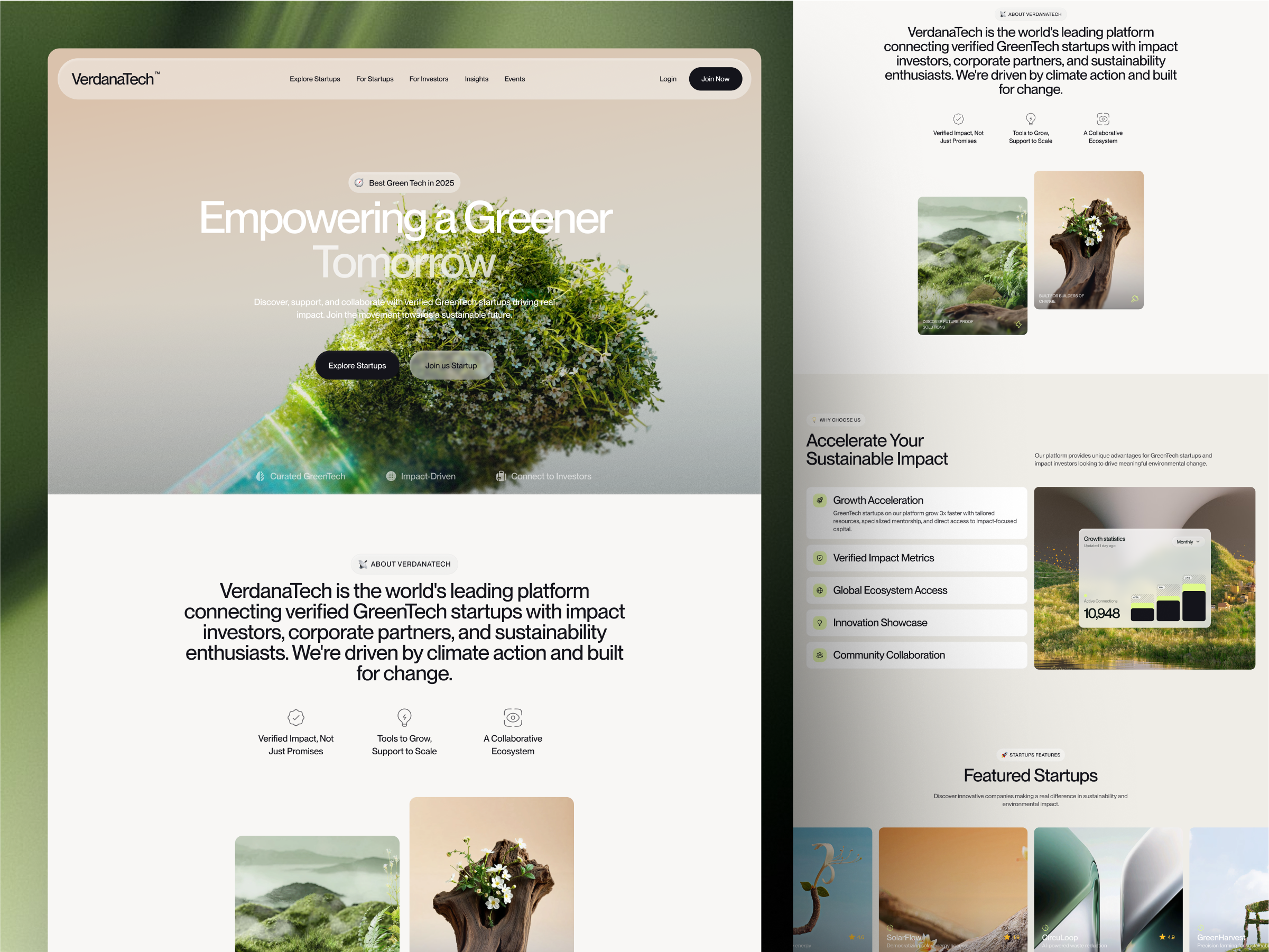 Example of VerdanaTech - GreenTech Startups Landing Page