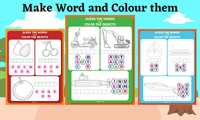 Activity book cover animation branding graphic design kids
