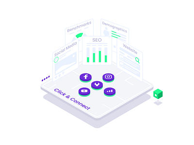 Click&Connect design drawing icons illustration illustrator isometric isometry ui vector web