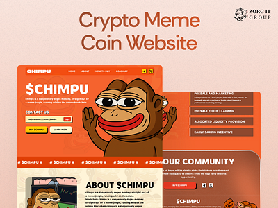 💻 Meme Coin Website – Where Crypto Meets Culture 3d animation best uiux design company branding graphic design ilustration landing page landing page design logo meme coin meme coin landing page meme coin landing page design motion graphics ui uiux ux web design web design company