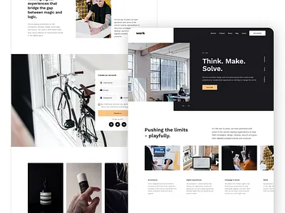 Werk UI Exploration – Bold Ideas, Seamless Execution branding cleanui creativeagency darkmodedesign design designinspiration designsystem dribbbleshots figmadesign graphic design interfacedesign landingpage minimaldesign productdesign uidesign uxui webdesign