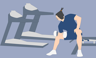 woman in fitness center lifting barbell woman running on treadmi working