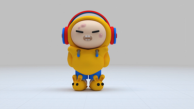 Acne Kid 🔴 3d animation browser character cute design fun game graphic design headphones hoodie icon illustration kid model music print rabbit toy womp