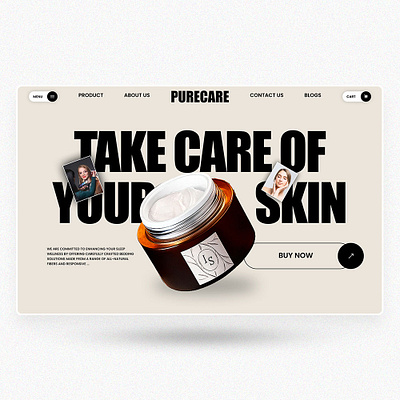 PURECARE CREAM PRODUCT WEBSITE DESIGN app branding design elementor figma graphic design illustration landing page logo trend ui ui design uiux vector web web design website website design wordpress
