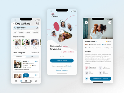 Permigo - dog care app care case study design design system dog dog care dog service dog waking figma market research mobile mobile design product design prototyping trust trustworthy ui usability testing user research ux