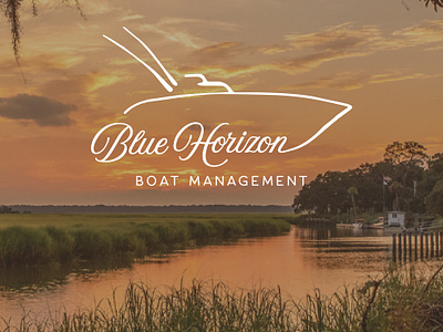 Blue Horizon Boat Management branding coastal design graphic design logo outdoor south georgia