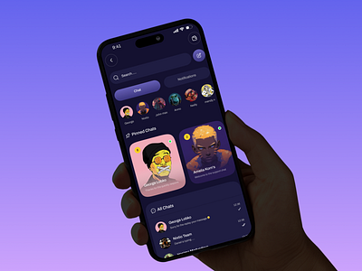 Stock Broker Chat Screen ai chat ai chat bot ai crypto ai dashboard blockchain chat screen crypto crypto ai dashboard investor mobile mobile app stock broker ui