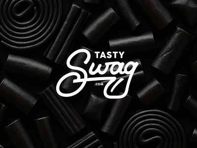 Tasty Swag concept 2 branding concept custom lettering food gifting jelly licorice logo logo design logo designer roxana niculescu startup swag sweets tasty tongue typography wordmark