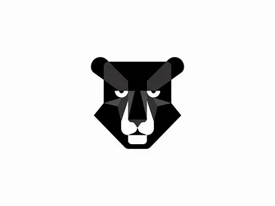 Geometric Black Panther Logo animal black branding design emblem geometric icon identity illustration logo mark panther predator sports symbol symmetrical tech vector