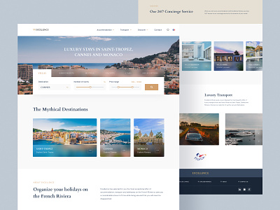 French Riviera Booking Platform booking clean design interaction interface landing minimal uiux webdesign