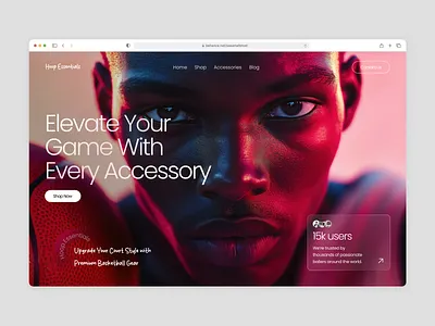 Basketball Accessories Hero section basketball dashboard design ecommerce ecommerce website figma hero section landing page mobile app potrait section ui ui design uiux webdesign website