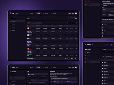 Crypto Wallet - TradeSpot app clean crypto drumncode exchange finance responsive wallet web app web development