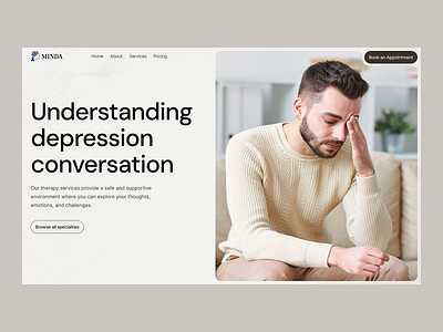 Website for a Mental health agency amimated brain trining design hero hgome pages landing pages meditation mental helth modern ui web ui website wellness