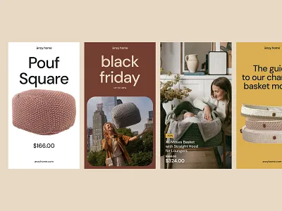Anzy Home — home decor brand system #13 branding furniture home decor instagram knitted decor social media stories