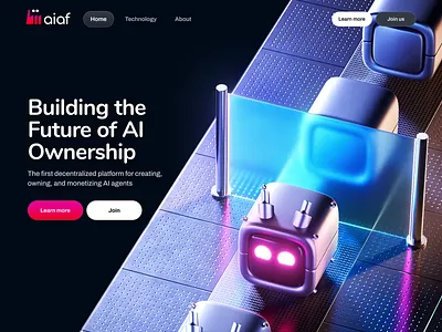 AIAF scroll Landing page 3D animation 3d 3d animation 3d art ai agents e commerce ecommerce finance fintech hero hero section homepage icons landing landing page landingpage web web design webdesign website