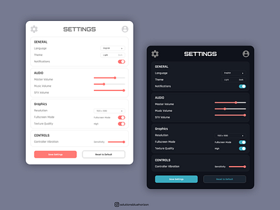 Game settings design figma graphic design ui ux