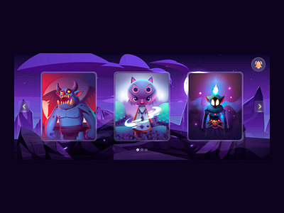 Mystic Character Carousel Game 3d animation branding designer graphic graphic design logo motion graphics ui ui design uiux