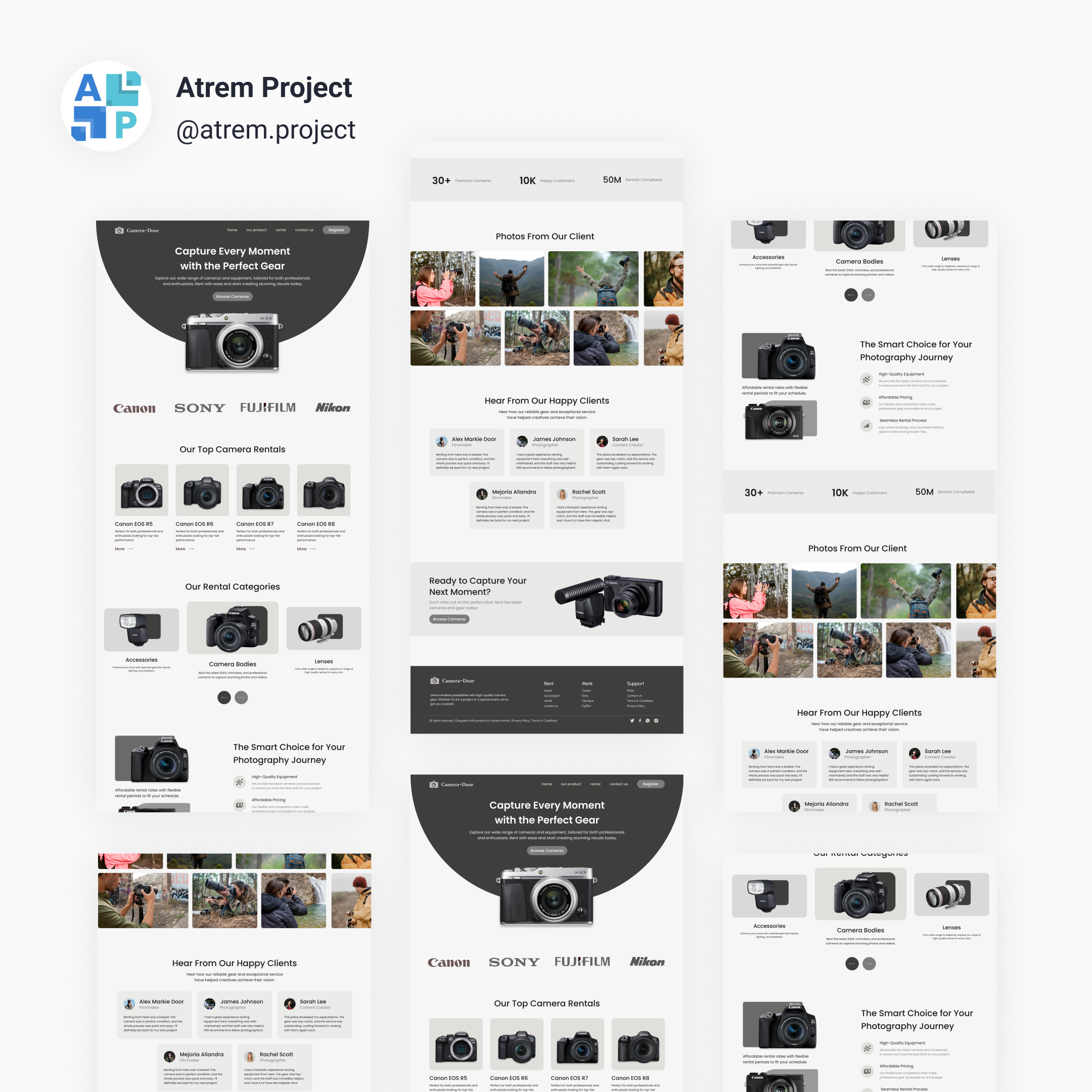 Camera Door - Landing Page Rent Camera atrem project figma mobile app ui ui design uiux user interface ux ux design