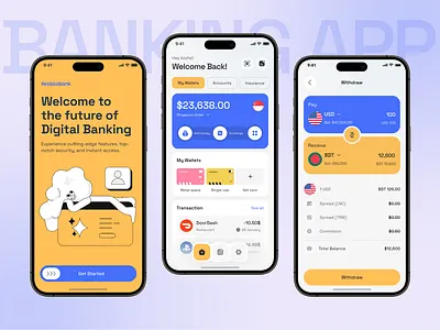 Finance Management Mobile App Design app design bank banking digital bank digital banking e wallet finance finance app finance mobile app mobile mobile app mobile banking money online banking online payment payment personal finance send money transactions wallet