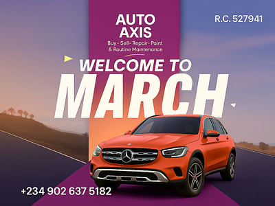 Auto Axis – Bold Automotive Service Poster Design 3d animation branding graphic design logo motion graphics ui