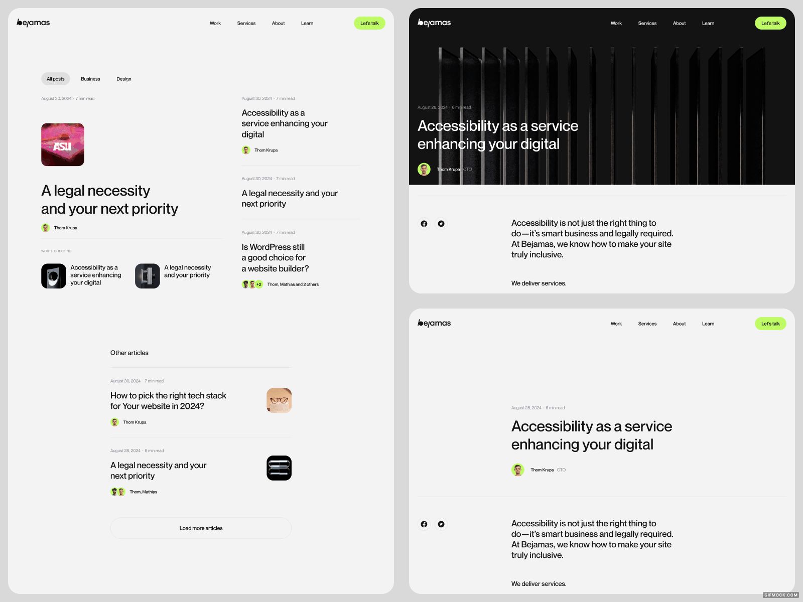 Bejamas - Blog animation article blog motion graphics portfolio
