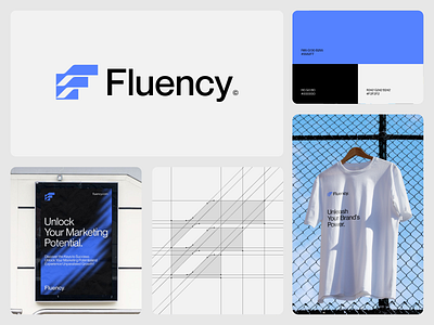 Fluency©️ advertising agency brand branding design flow icon logo logodesign marketing minimal