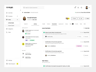Sales Dashboard - CRM Mortgage crm dashboard dashboard design document leads loan process mortgage mortgage dashboard mortgage dashboard design product product design profile saas saas dashboard sales crm sales lead ui ui ux user experience ux