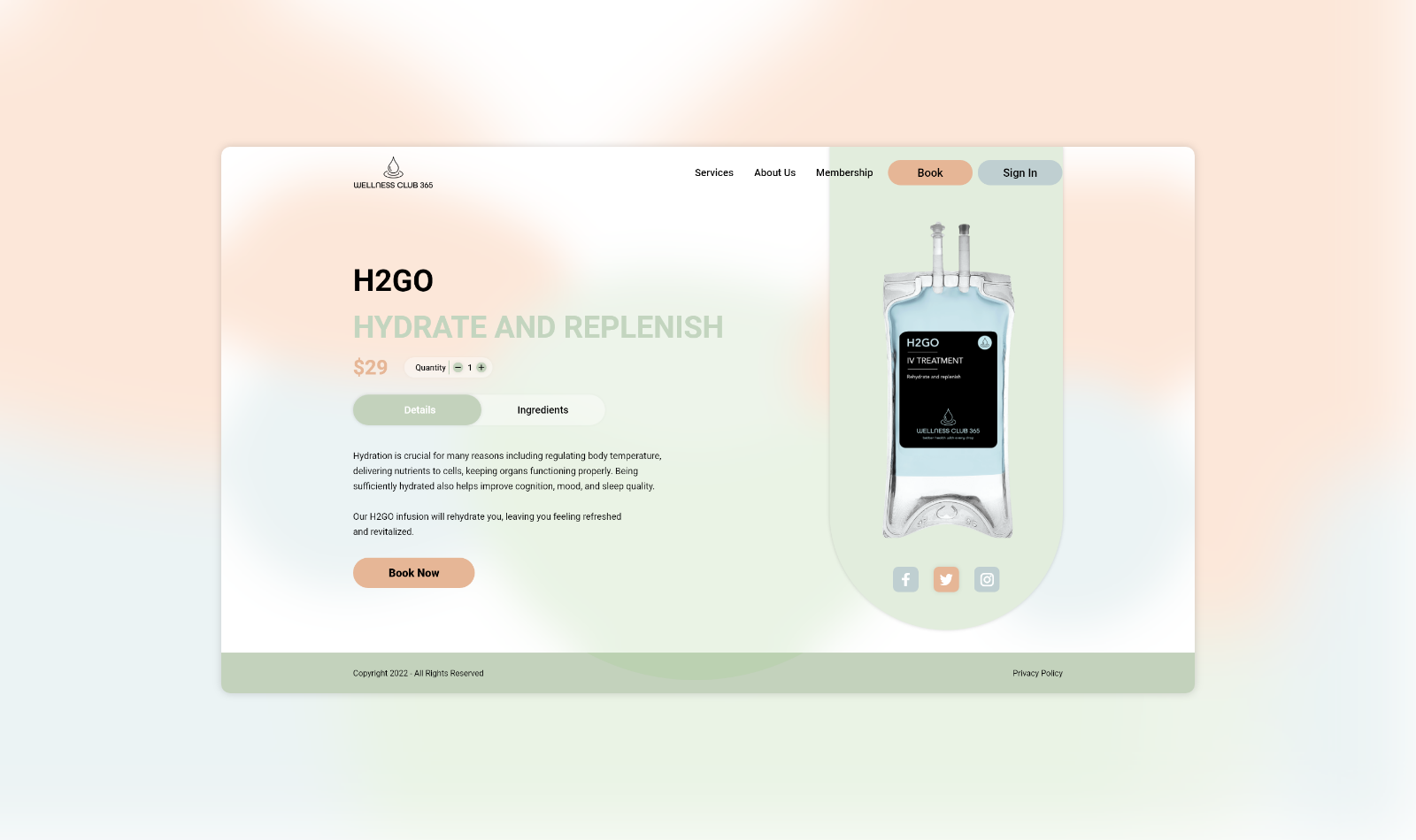Wellness Club - Treatments adobe xd nurse treatment uiux web wellnessclub