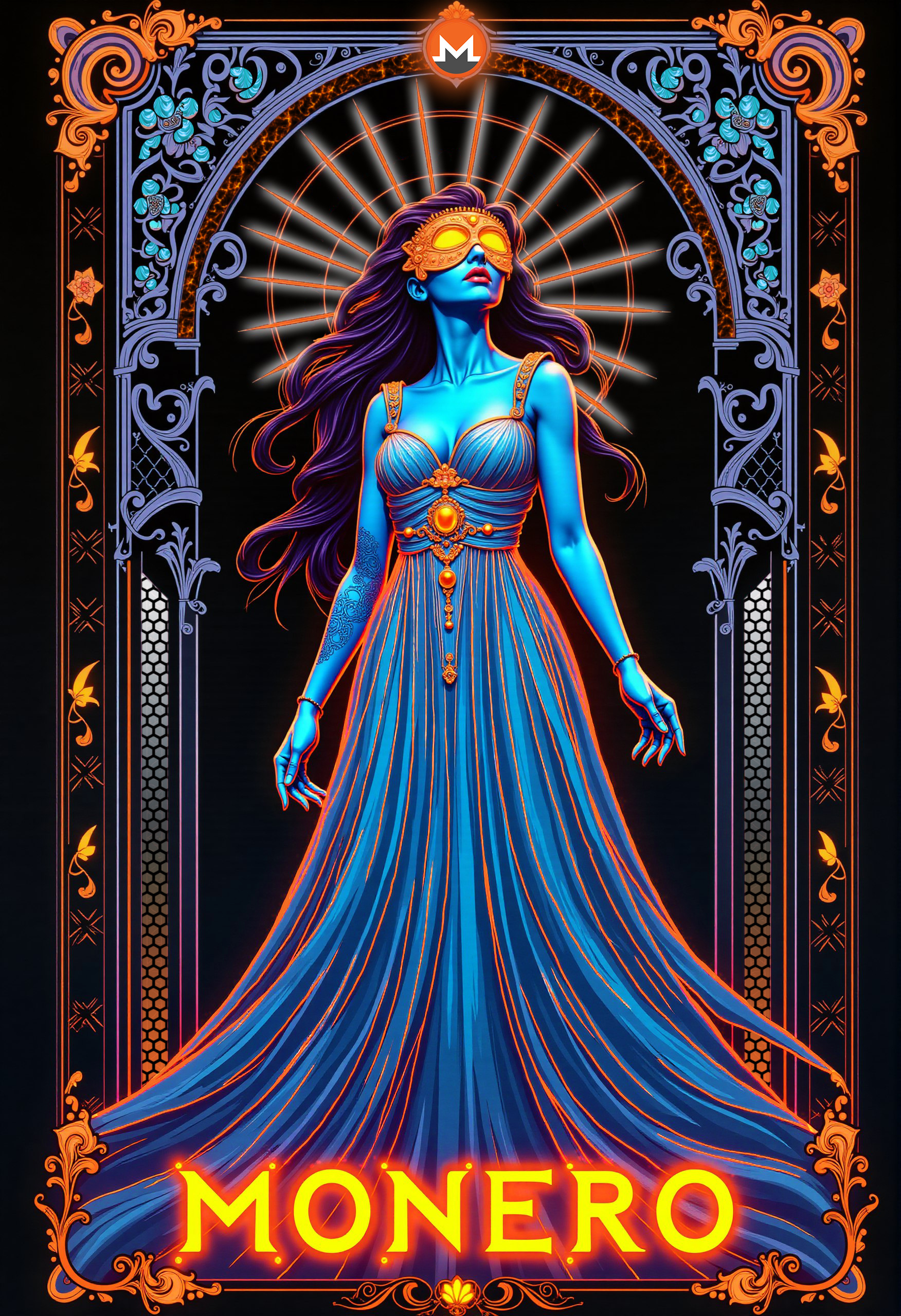 Monero Maiden art deco branding crypto design graphic design illustration monero photoshop