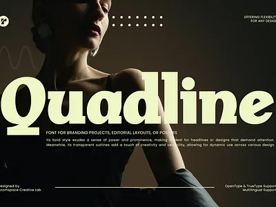 Quadline - Bold Sans Serif Font bold branding contrast creative design display font headlines illustration layout logo luxury magazine media poster sans serif strong typography ui