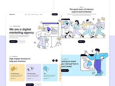 Home - Rocket X - Growth Marketing Webflow Website Template lead generation