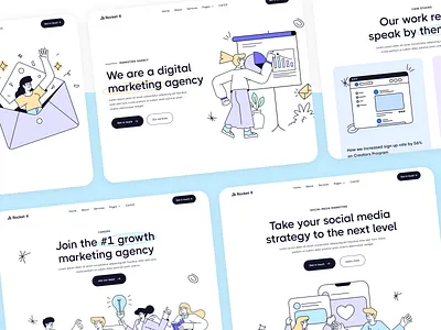 About - Rocket X - Social Media Marketing Webflow Theme lead generation
