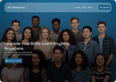 Skillsprint (Edtech Landing page) branding desktop edtech education effect figma figma design landing landing page modern modernui parallax uiux uiux design visual visual design web web design