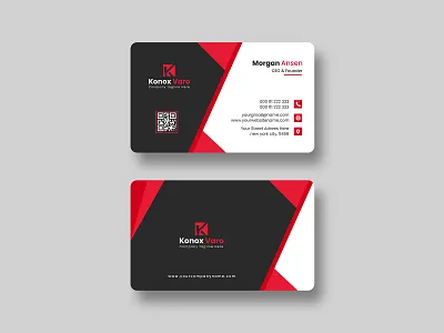 Modern Red Business Card Design Template